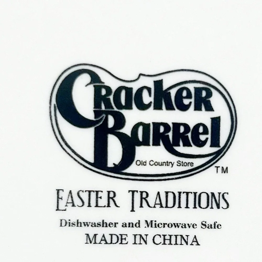 Cracker Barrel Easter Traditions‎ Egg Shaped Small Plate Bunny Floral Egg